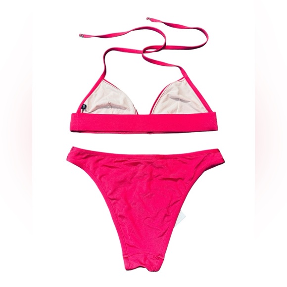 BALMAIN**BARBIE Fuscia Pink w/Strass Crystal Logo Bikini Set***F36;Sm. $545 - Picture 10 of 11